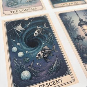 creepy ocean tarot cards illustrations for print and cut