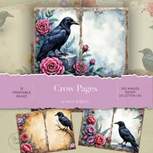 Crow & Floral Journal Pages