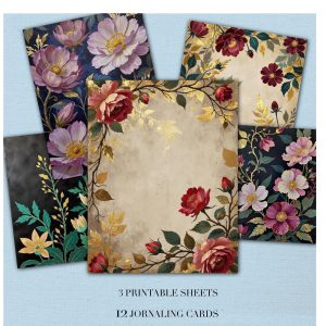Gothic Floral Journaling Cards
