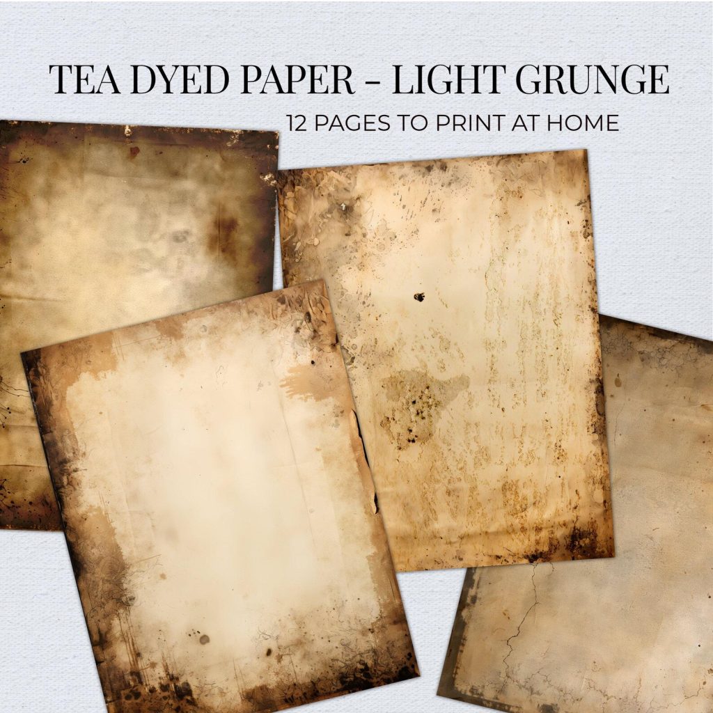 printable tea dyed paper
